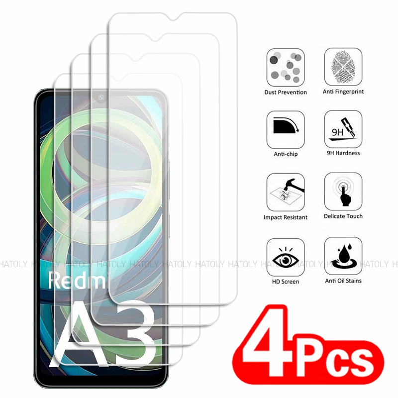 

2/4 шт., Защита экрана для Xiaomi Redmi A3, закаленное стекло для Xiaomi Redmi A3, Защитная пленка для телефона, стекло для Xiaomi Redmi A3