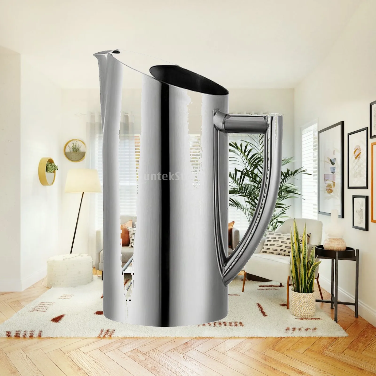 Premium Steel Pitcher for Water Iced Drinks Mirror Surface Beverage Server for Home Tavern