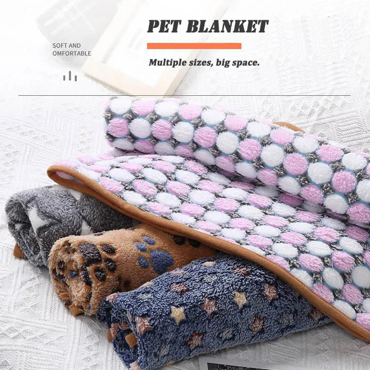 Weiche und flauschige Haustier-Hundedecke, niedlicher Sterndruck, Haustiermatte, warm, atmungsaktiv, hautfreundlich, Bettdecke für Katzen und Hunde, Heimtierbedarf – Detail 4