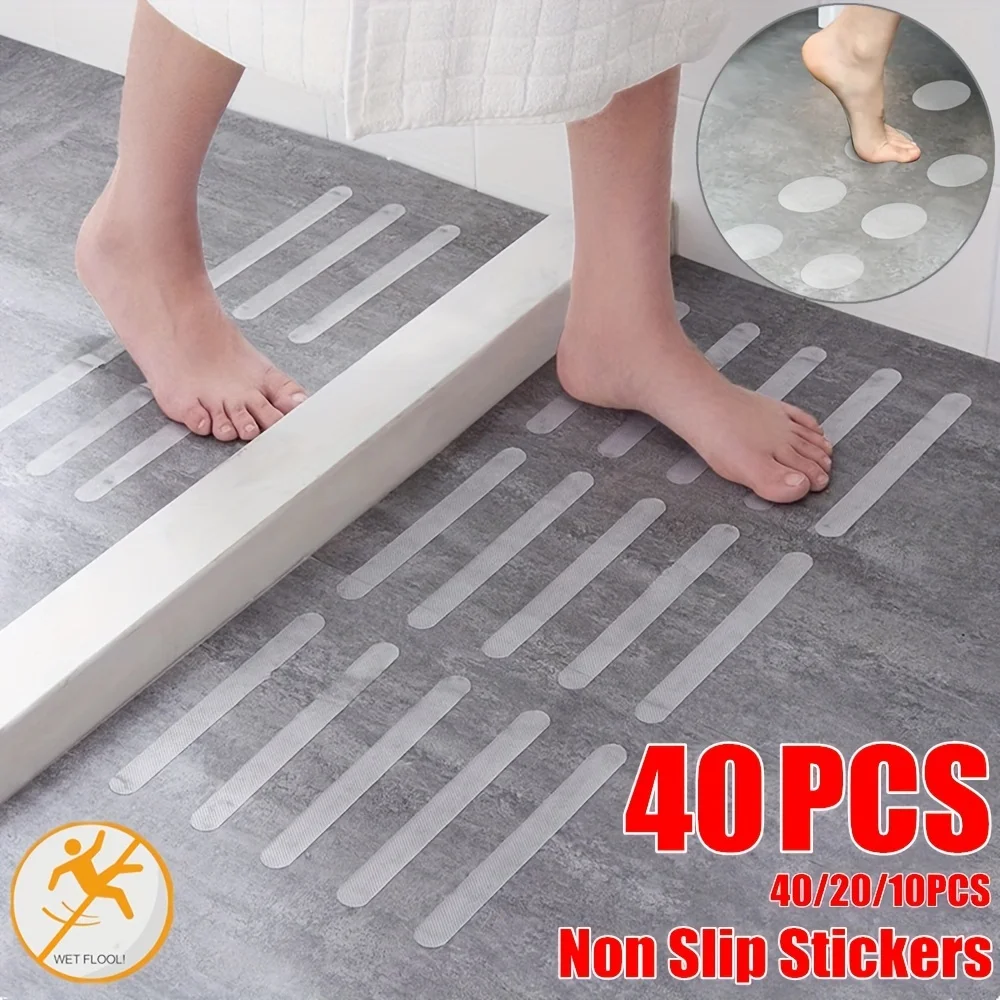 6/12/24/40 Pcs Anti Slip Strips Shower Stickers Colored Non Slip Bath Safety Strips for Bathtub Shower Stairs Floor