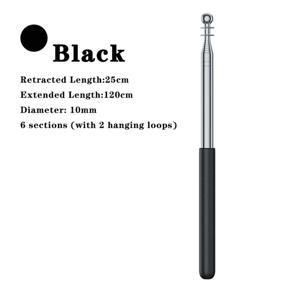 1pc Multi-functional 2-in-1 Teaching Pointer 1/1.2/1.6M Retractable Banner Pole Flag Display Pole Teacher Classroom