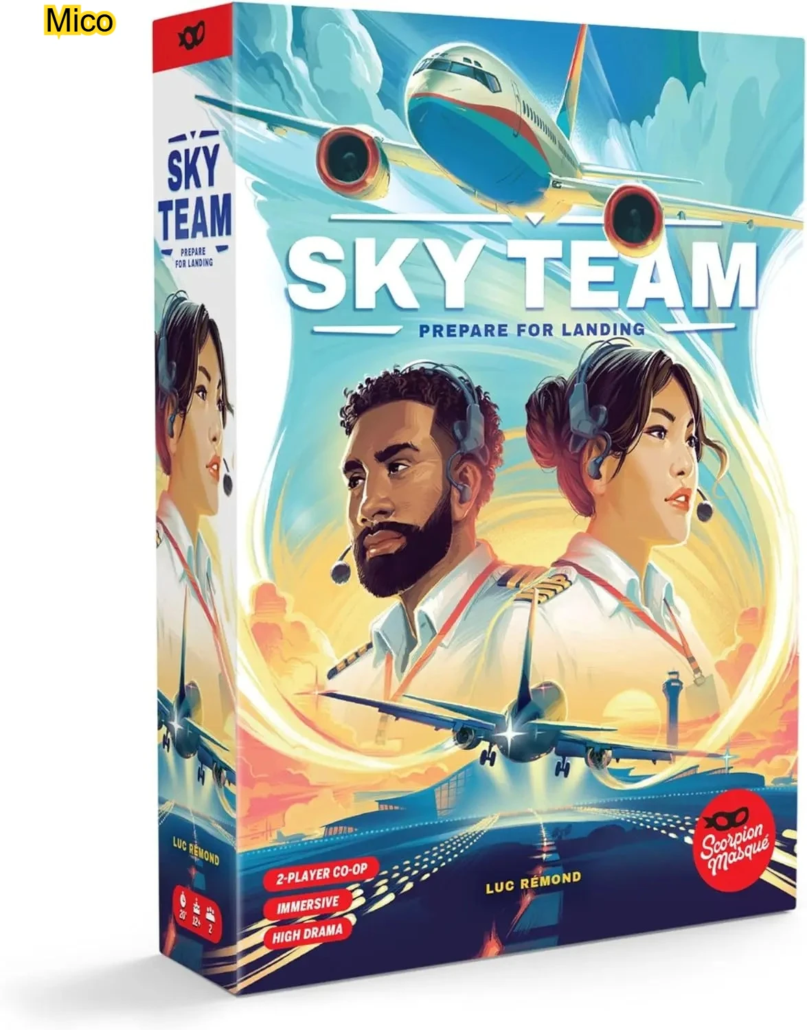 

Scorpion Masqué Sky Team Board Game, 2-Player Cooperative Game Ages 10+, 20 Mins Playtime, Dual Use as Tabletop Decor Ornament