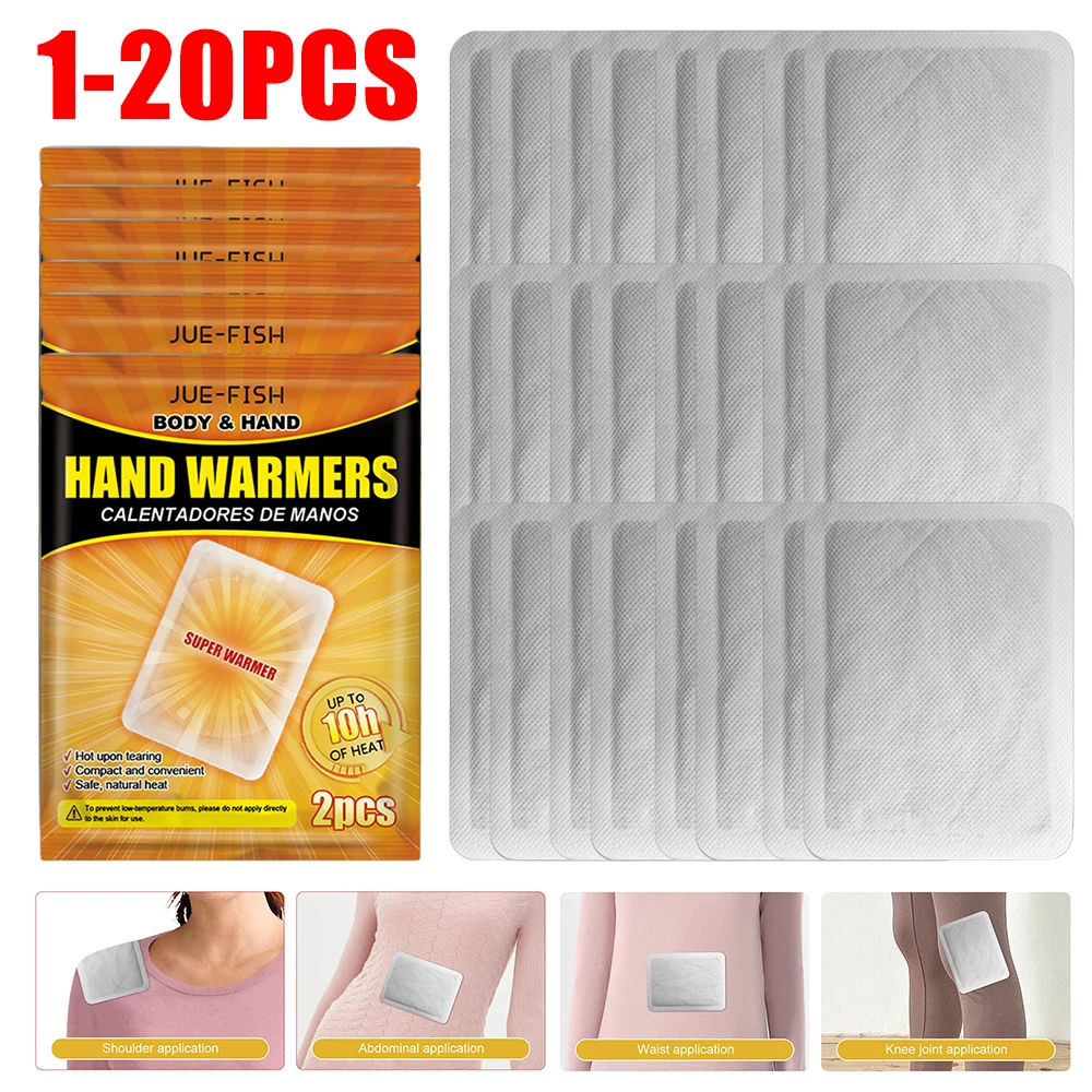 2-20PCS Warm Paste Pad Hot Warming Paste Disposable Heating Pack Natural Odorless Self Adhesive for Winter Outdoor Activities