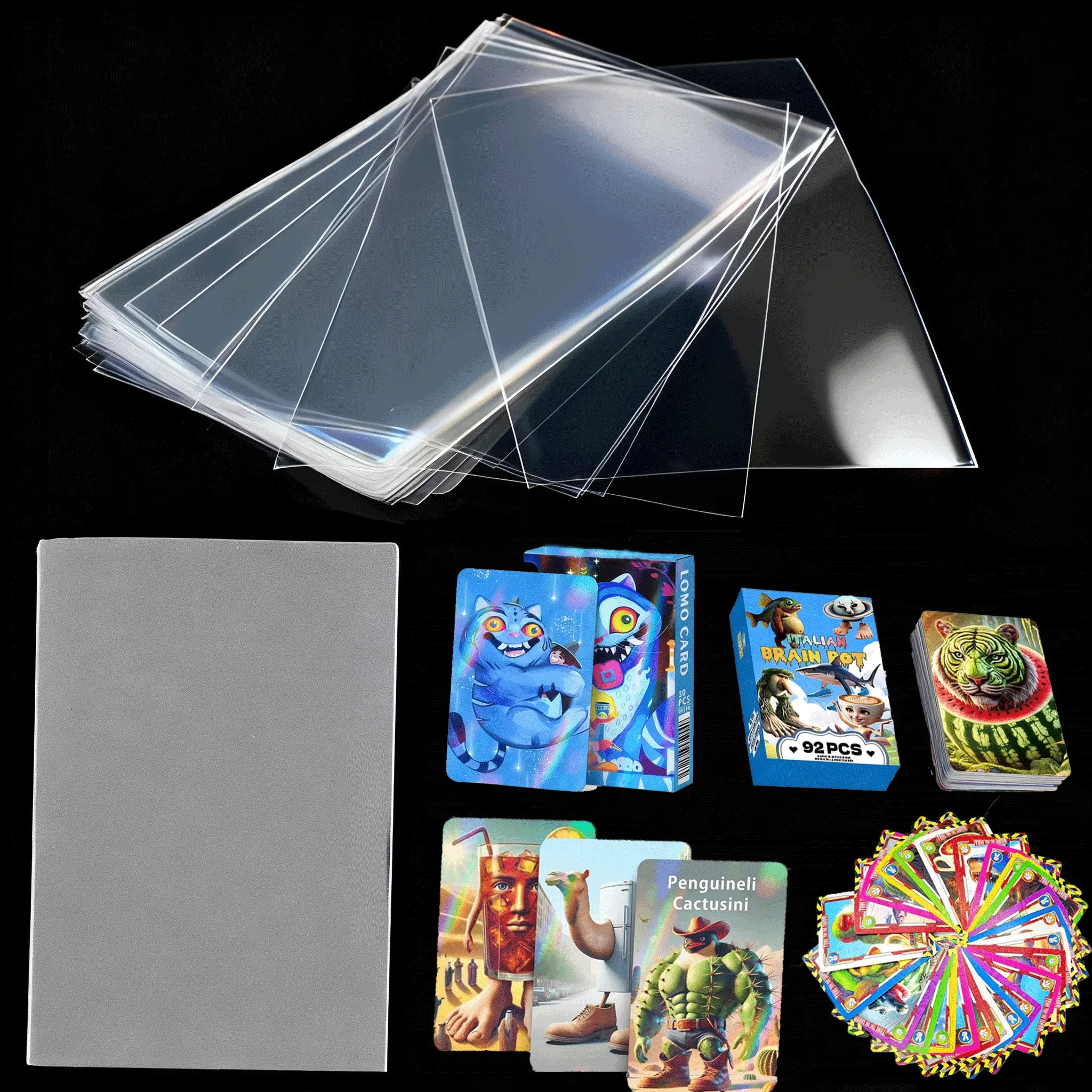 

300PCS Transparent Card Sleeves Standard Anime Collectible Premium Trading Card Sleeve Playing Games TCG Protector Cards Sleeves