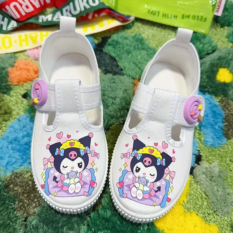 

Kawaii Cinnamoroll Cartoon Parent-Child Canvas Shoes Anime My Melody Spring Kindergarten Breathable White Shoes Cute Cloth Shoes