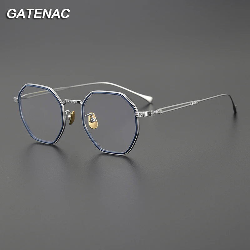 Ultra Light Vintage Pure Titanium Eyeglasses Frame Men Japan Prescription Myopia Glasses Frame Women Retro Luxury Brand Eyewear