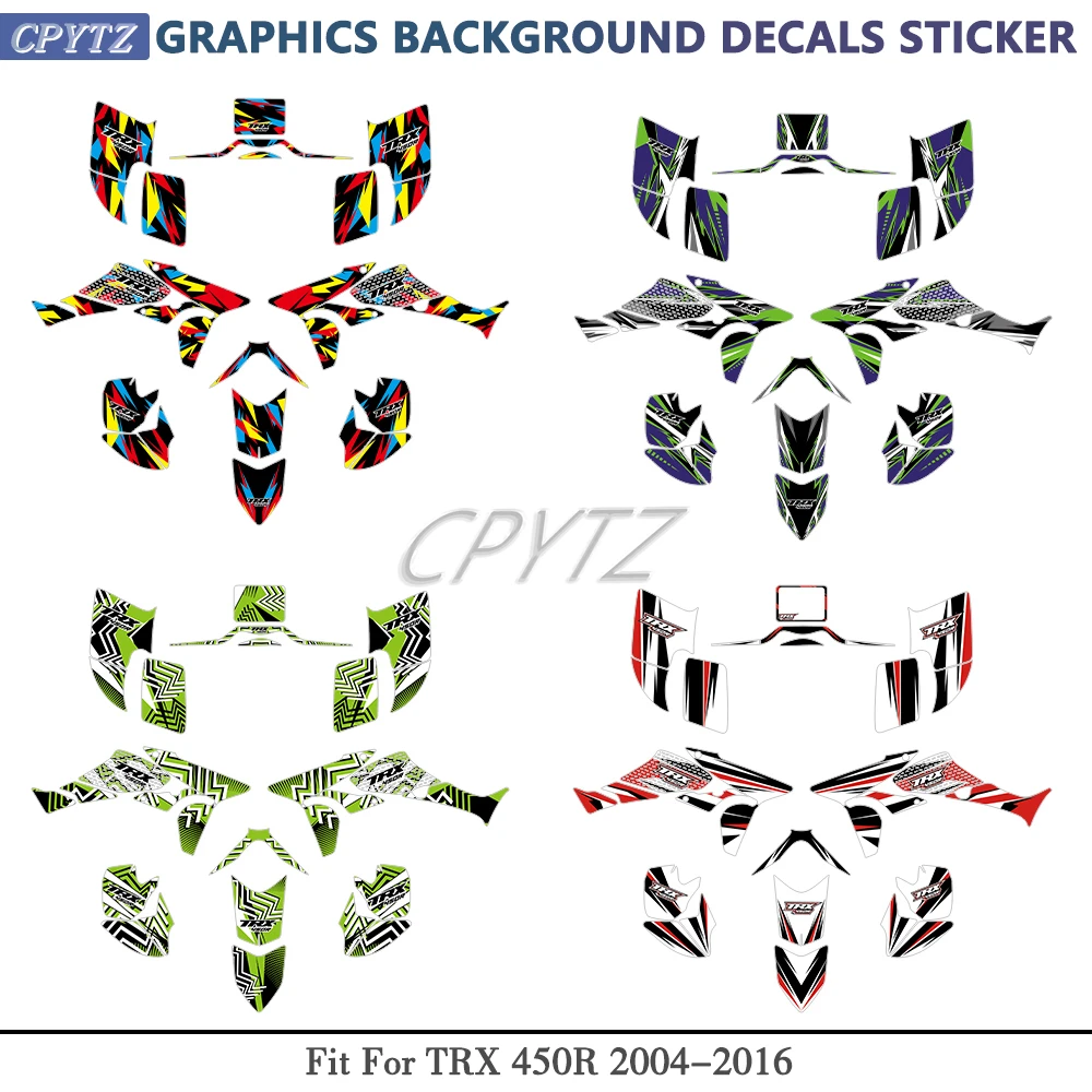 trx450r-trx-450r-fourtrax-atv-trx-450-r-2004-2016-フェアリンググラフィック背景デカールステッカーキットに適合