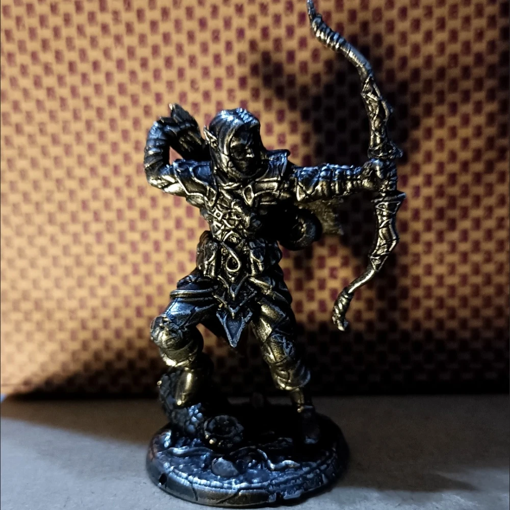 Rat Man and Swordsman Elven Archer Orc Stalker Copper Metal Mini Soldier Model Figurines Miniatures DIY Coloring Decoration Gift