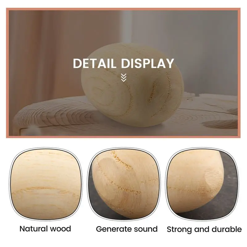 ABJA Set of 6 pcs Wooden Percussion Musical Egg Maracas Egg Shakers Musical Instrument Toy for Kids
