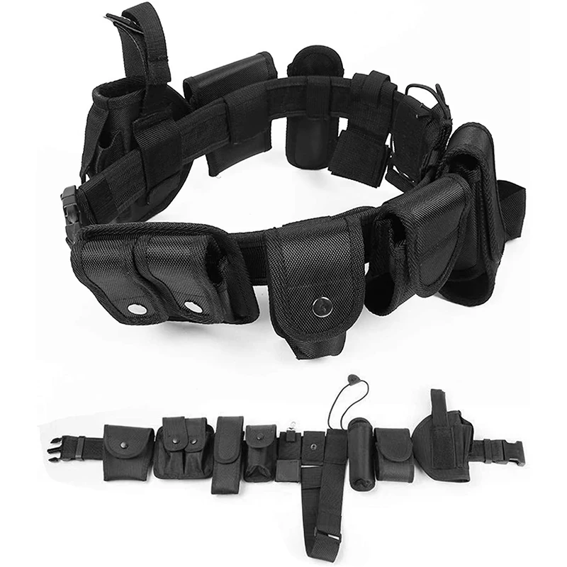 Tactical Gun Holster Flashlight Pouch Sets 10In1 Multifunctional Utility Kit Belt Police Duty Belt Security Duty Belts Outdoor