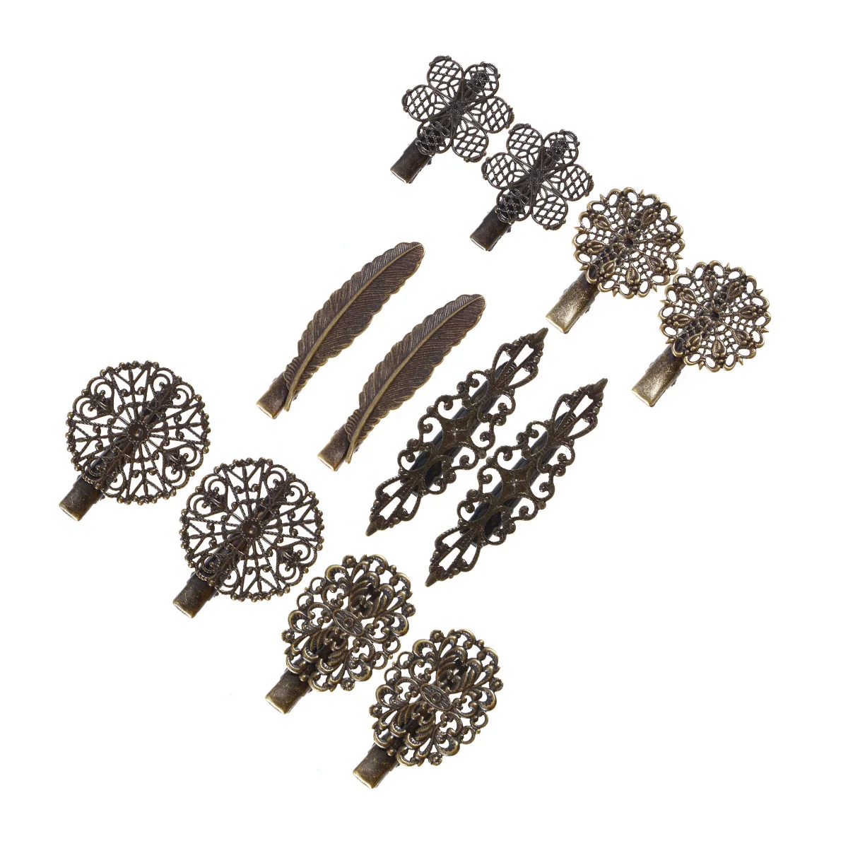 

12pcs Vintage Clips For Women Alloy Hair Barrettes Retro Hair Clips Accessories Durable Travel-Friendly Hairpins Decorative
