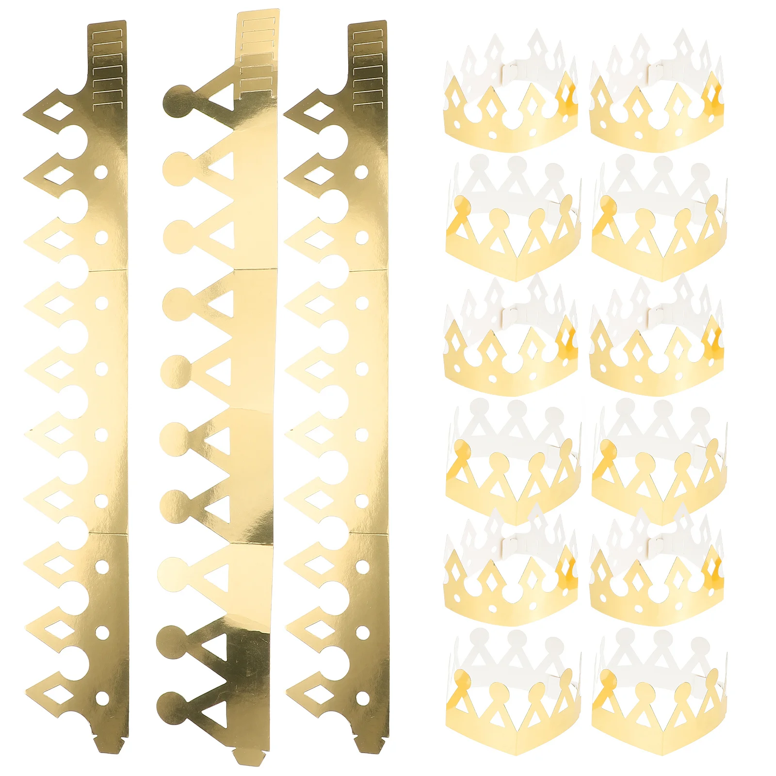 

24Pcs Golden Crown Hats for Birthday Party Paper Cap Decorations Celebration Shower Fun Activity Party Favors