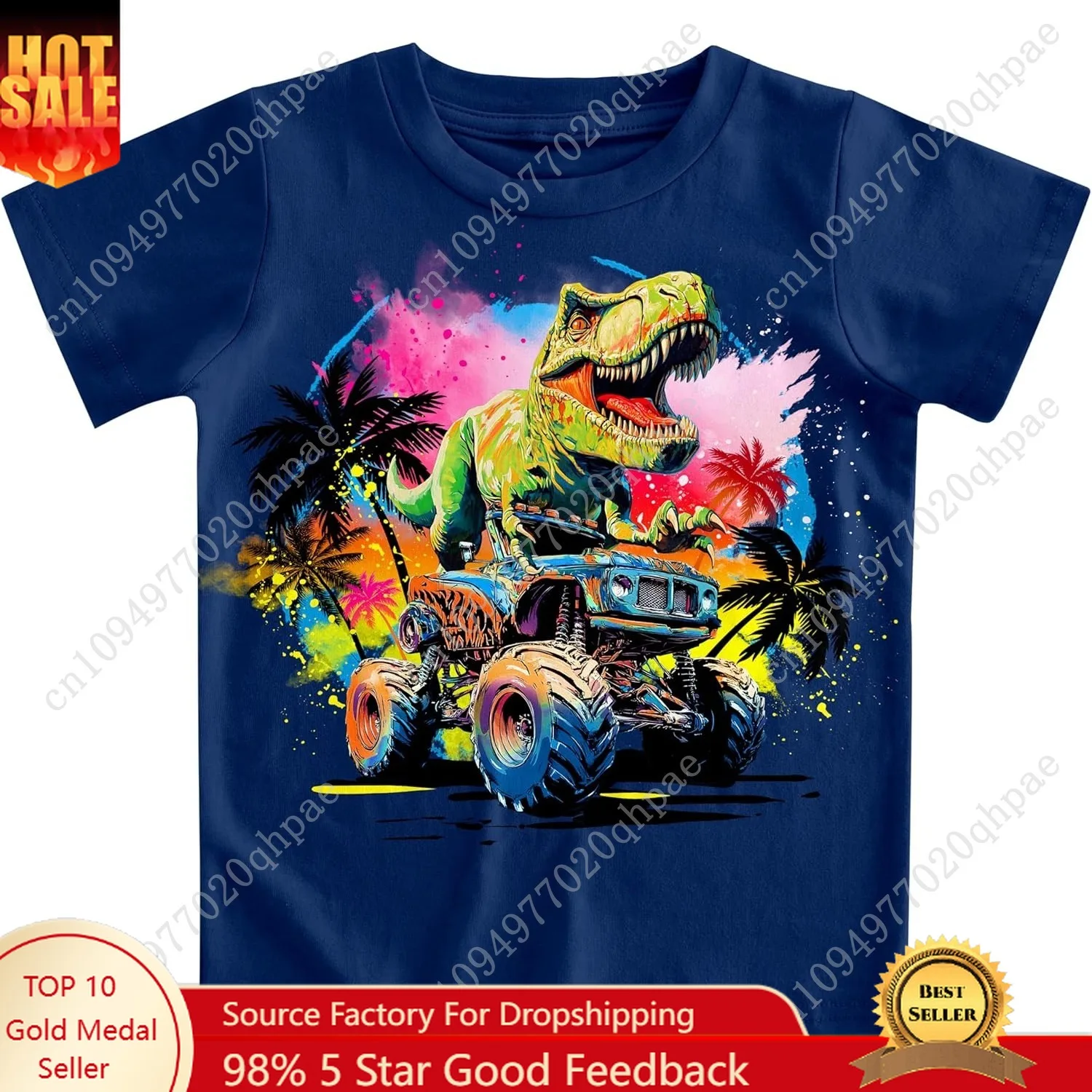 تي شيرت Funnycokid للأطفال الصغار برسومات تي شيرت للأطفال بأكمام قصيرة من عمر 2 إلى 6 سنوات