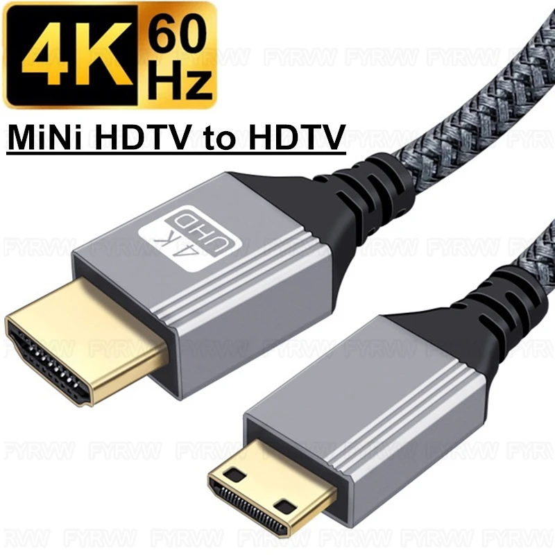 4K HDTV to Mini HDMI-compatible Cable Bidirectional 4K60Hz For Hero Raspberry Pi Camcorder Camera Mini HDMI-Compatible Cord