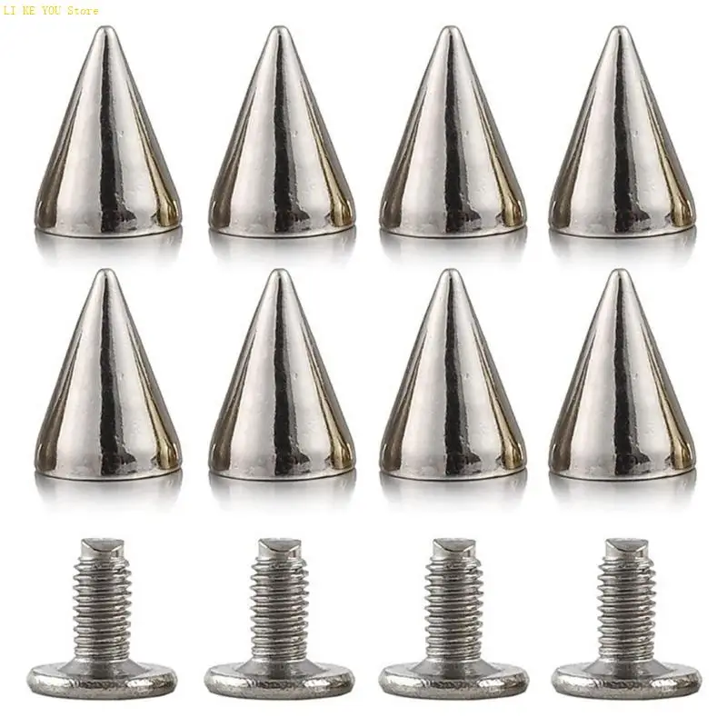 W3JE 354Pcs Metal Punk Spikes Rivets Leather Studs For Clothes Decoration