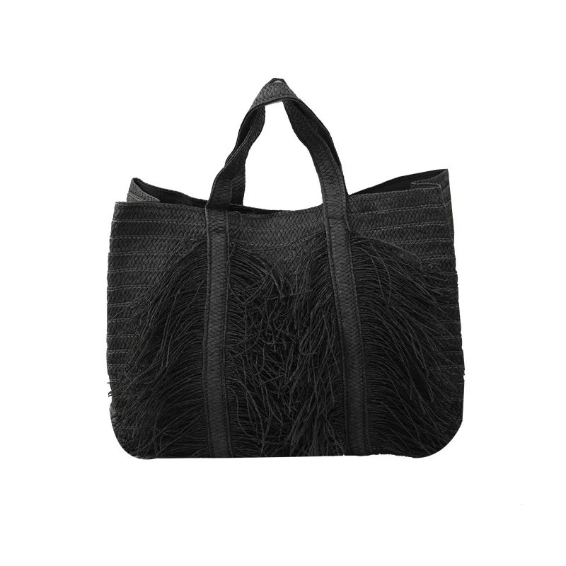 2025 Tassel Ladies Large Capacity Hand-woven Tote Rural Wind Beach Holiday Shoulder Designer Luxury Bag image 5