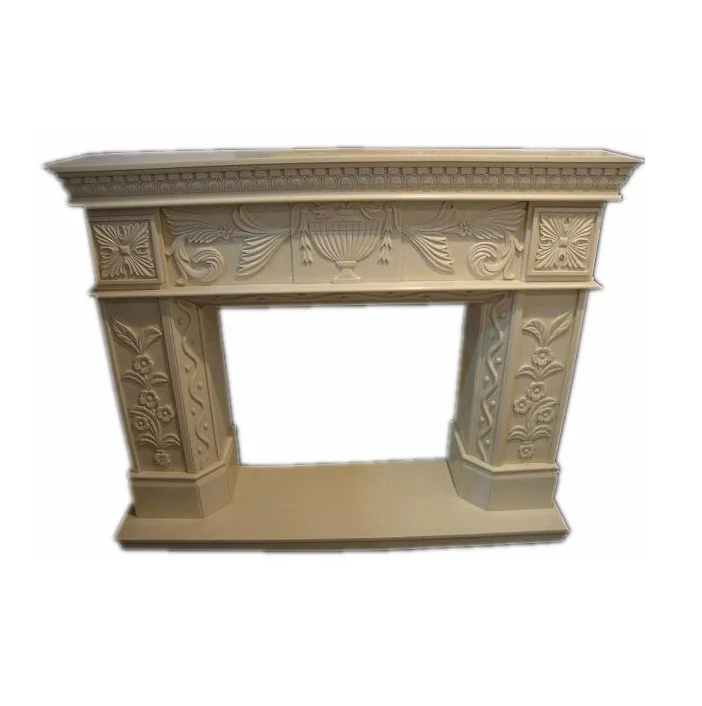 MFE097B Antique Marble Fireplace Surround, Fireplace Mantel Limestone, Natural Stone Patio Garden Fireplace
