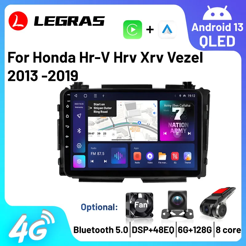 

Car Radio Android 13 Multimedia Player GPS Navigation Stereo Carplay Bluetooth Autoradio For Honda Hr-V Hrv Xrv Vezel 2013 -2019