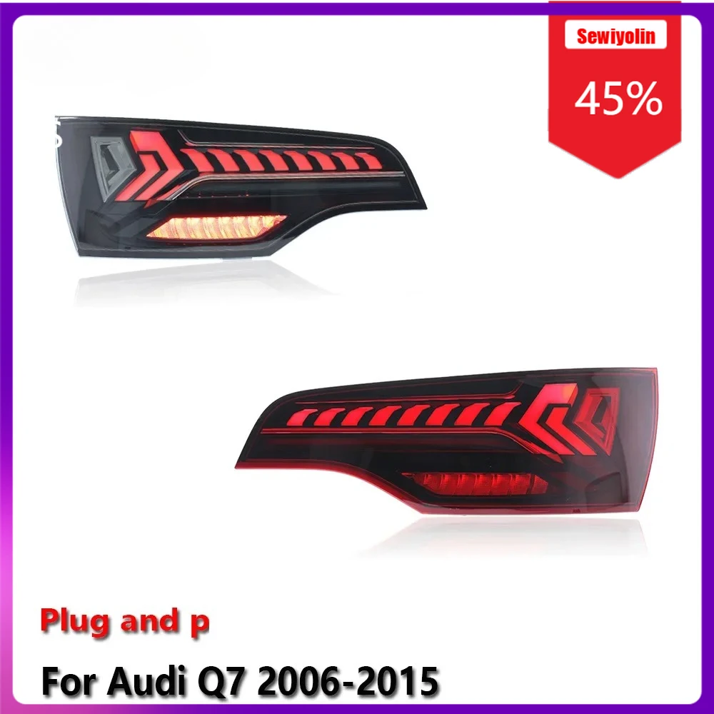 

Sewiyolin Автомобильные аксессуары Светодиодные задние фонари для Audi Q7 2006-2015 Plug And Play 12 В ДХО Тормозные фонари заднего хода Автомобильные
