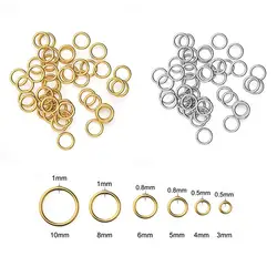 50-100Pcs Stainless Steel Open Jump Rings For Jewelry Making Split Rings Single Loop Accessories DIY Jewelry Findings Supplies