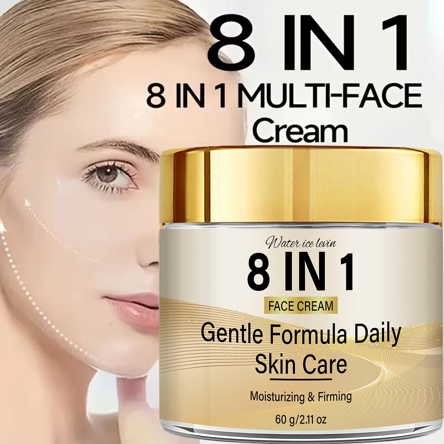 8-IN-1 Face Cream. Retinol Collagen Vitamin C E. Kojic Glutathione Niacinamide Hyaluronic Acid. Moisturizing Firming. 60g.