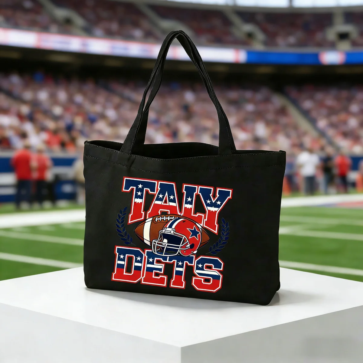 

1Pc black canvas eco-friendly bag, rugby element hand-held large-capacity shopping bag, student canvas single-shoulder bag