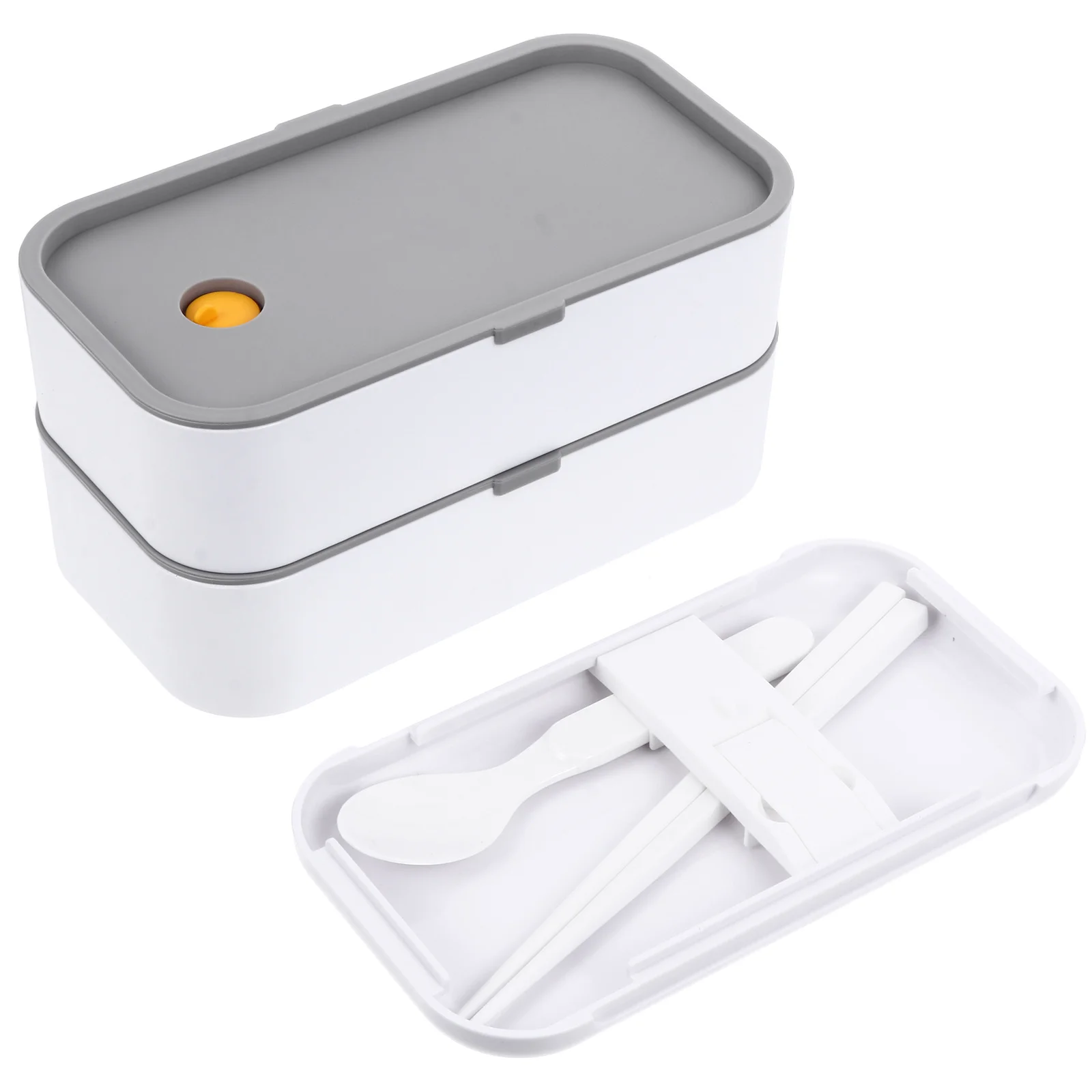 

1pc Double Layer Lunch Box Bento Container Premium Eco-Friendly Leakproof Food Storage Case Microwave Safe Stackable Portable