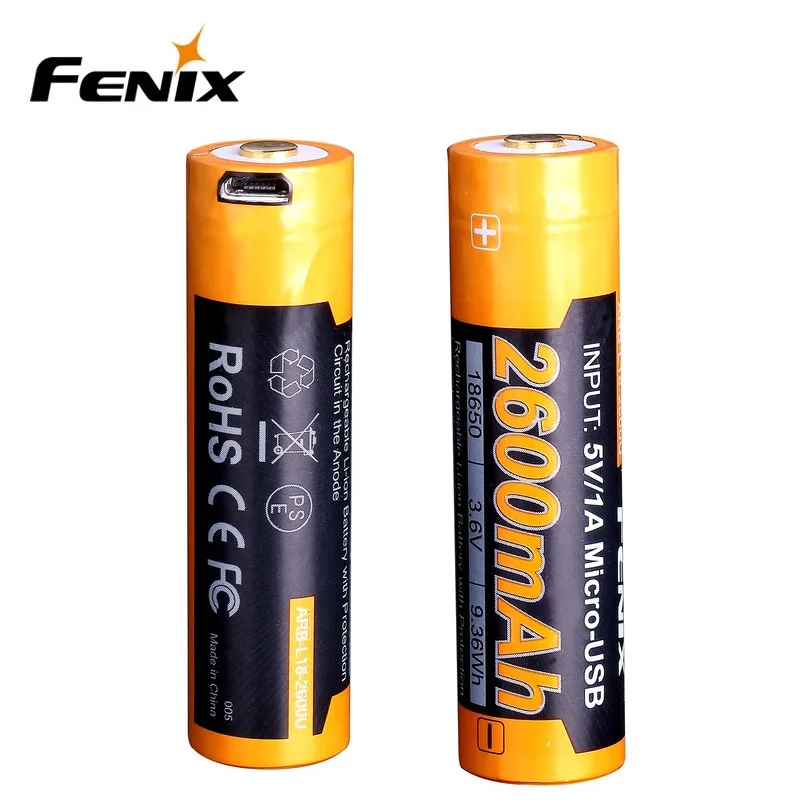 Fenix ARB-L18-2600U USB Charging 2600mAh 18650 Rechargeable Li-ion Battery