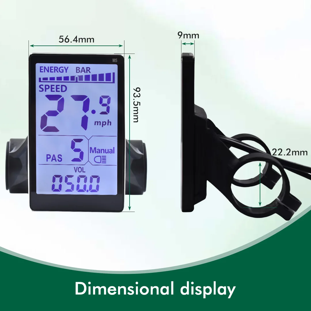 M5 전기 자전거 다채로운 디스플레이, E 스쿠터 LCD 패널, 산악 전기 자전거 부품, USB UART 포함, 6 핀, 24V, 36V, 48V 