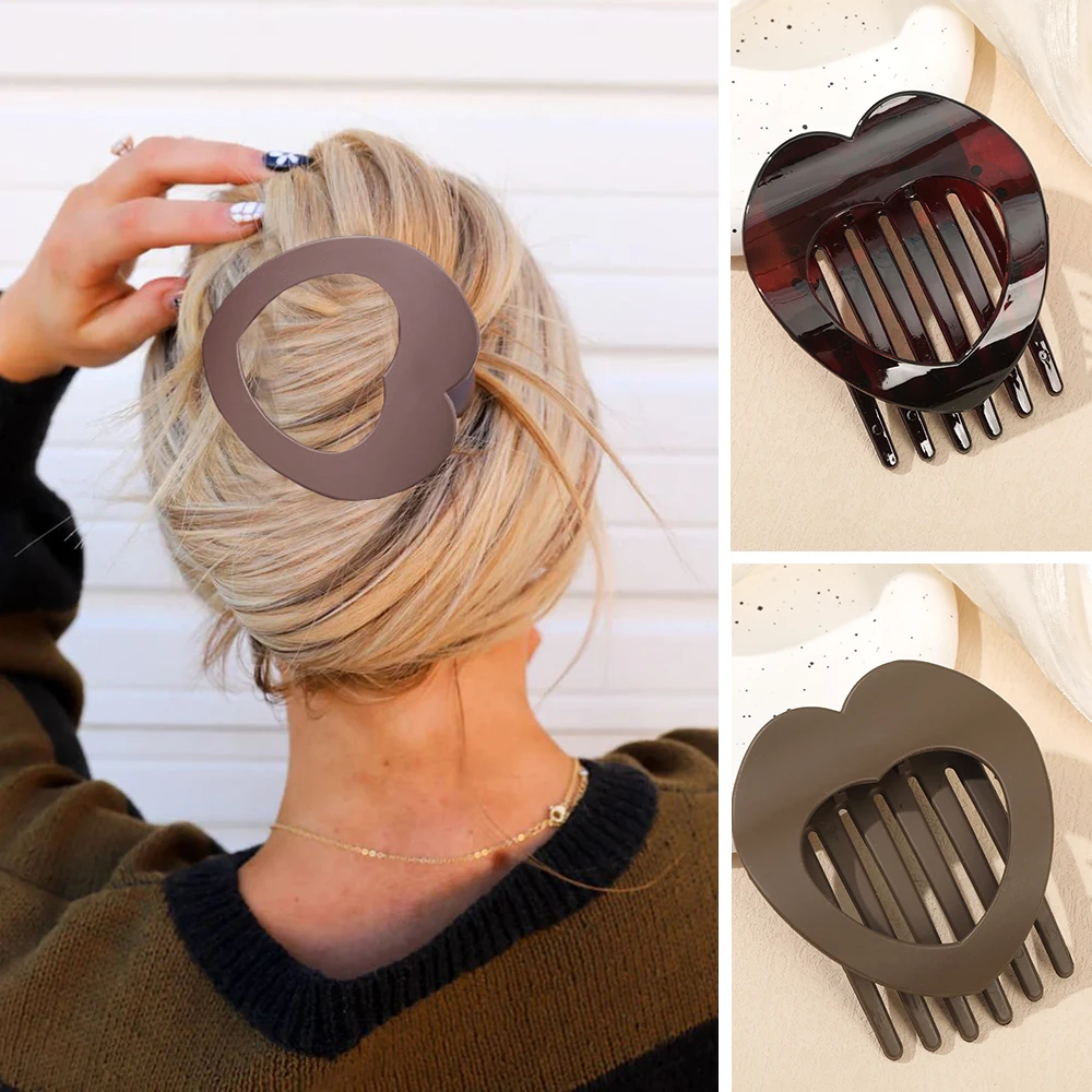 9cm Rhombus Duckbill Clip Frosted Brown Fashion Hairpin Women Wash Face MakeupNon-slip Hair Clip Barrette Headwear Gift