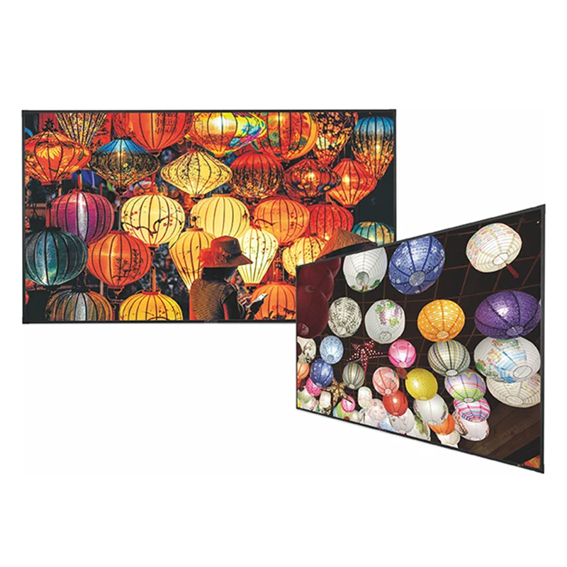 

Black diamond fixed frame projection screen projection screen price wall mounted fresnel ALR projection screen FS570S -100inch