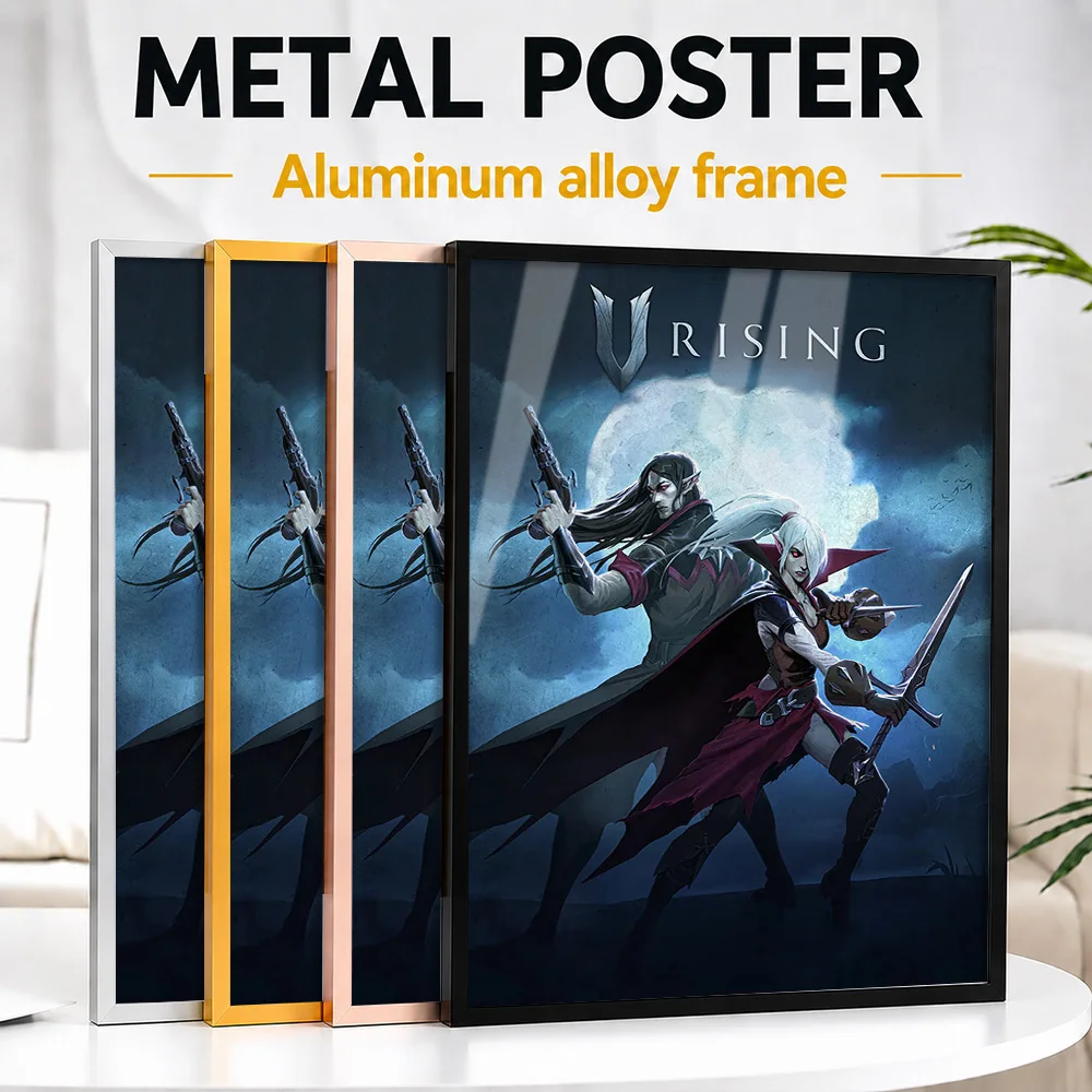 V Rising – Lords Of The Night Metal Poster With Aluminum Alloy Frame Customized Painting Style Wall Art For Entertainment Room