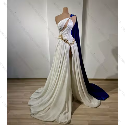 Elegant One Shoulder A-Line Evening Dress Women Formal Prom Gown Robes De Soir&eacute;e Customized Dresses