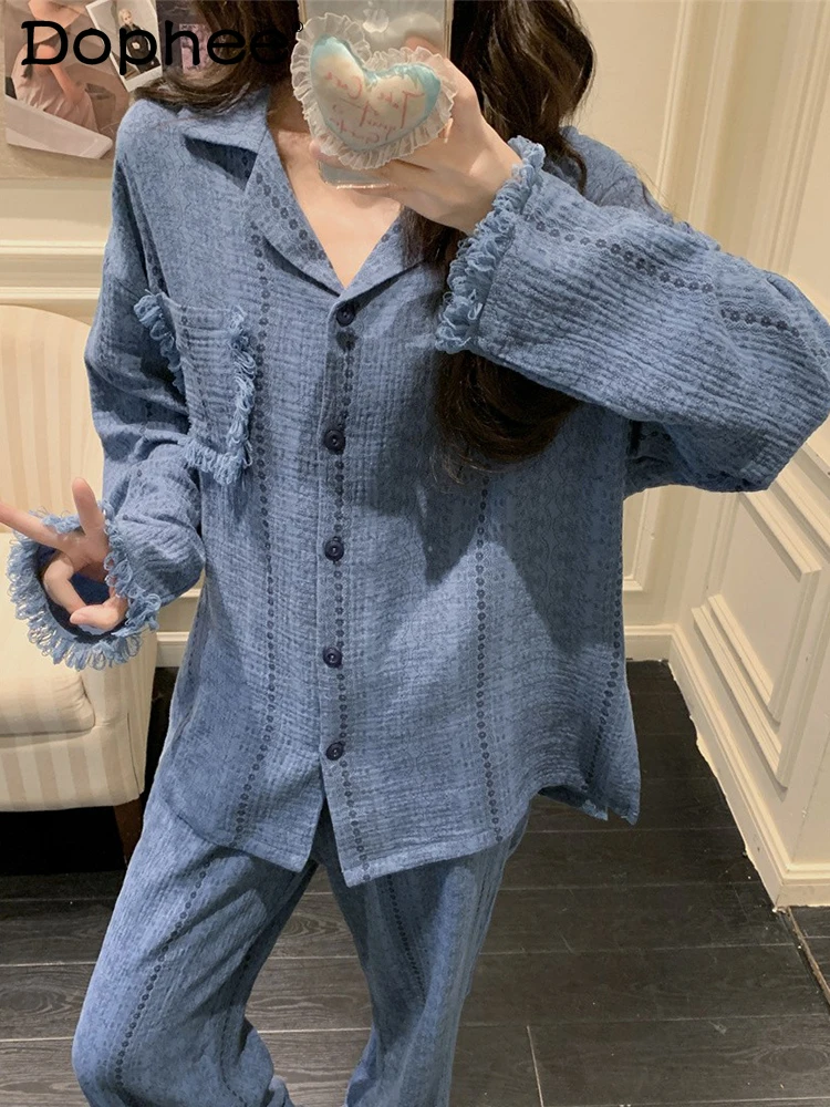 2025-pigiama-delle-nuove-donne-primavera-autunno-puro-cotone-garza-pigiama-a-maniche-lunghe-stile-coreano-semplice-high-end-casual-homewear-set