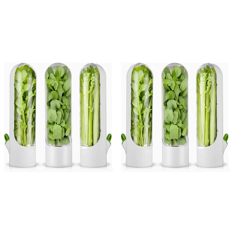 

6PCS Herb Saver For Refrigerator Herb Freshs Keeper For Refrigerator,Herb Storage For Cilantro,Parsley, Asparagus