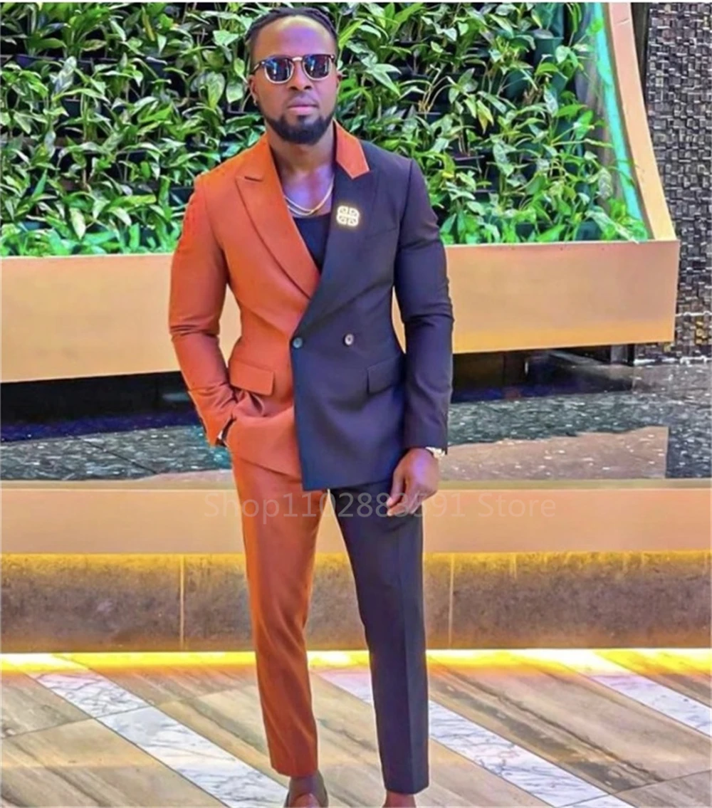 Suit for Men Fashion: The Perfect Orange-Navy Tuxedo for Weddings and Formal  Events