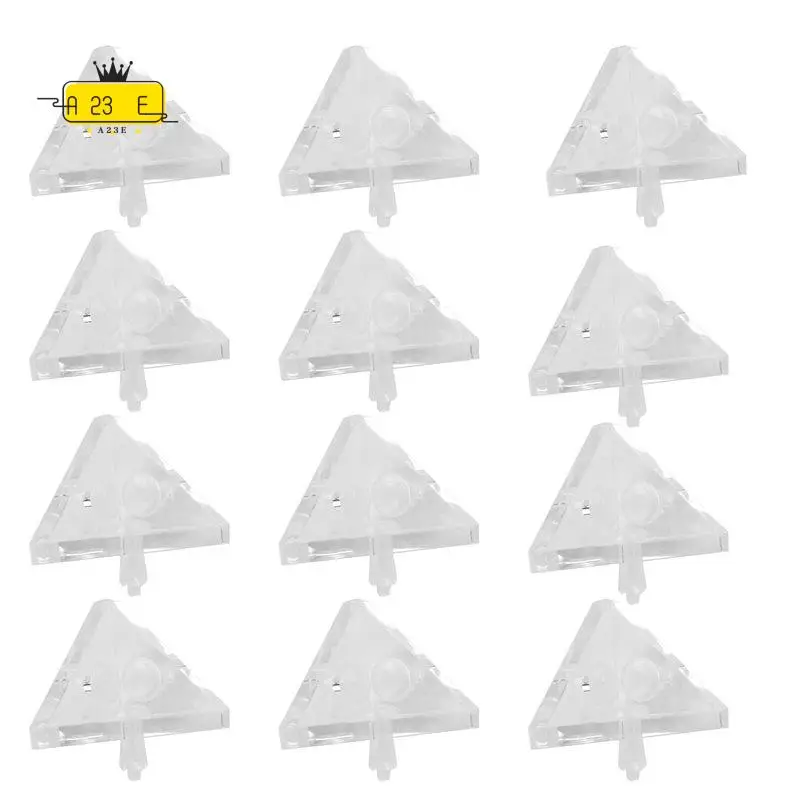 

A23E-12Pcs Acrylic Corner Brackets With Semitransparent Screws Clear 3-Hole Right Angle Joint Brace Brackets