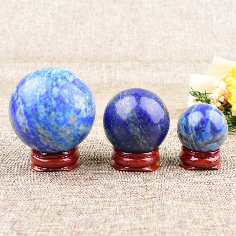 1pc Natural Crystal Lapis Lazuli Stone Ball Tabletop Ornament Mineral Specimen Home Decoration Craft Festival Gift