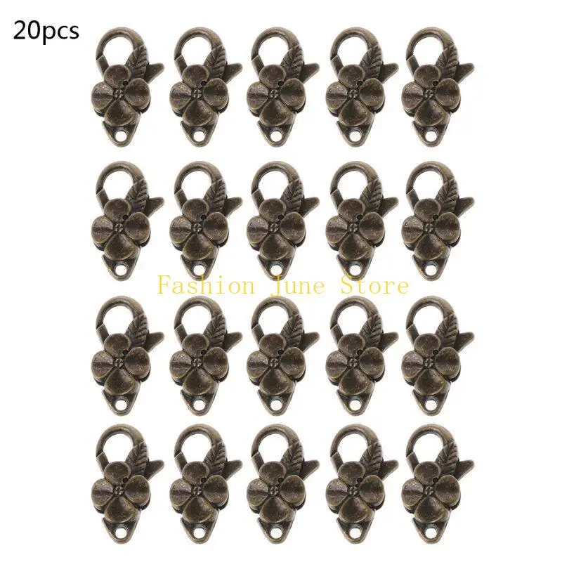 

N5KA 20 Pcs Flower Lobster Claw Clasp Keychain Anti Lost Carabiner Keychain