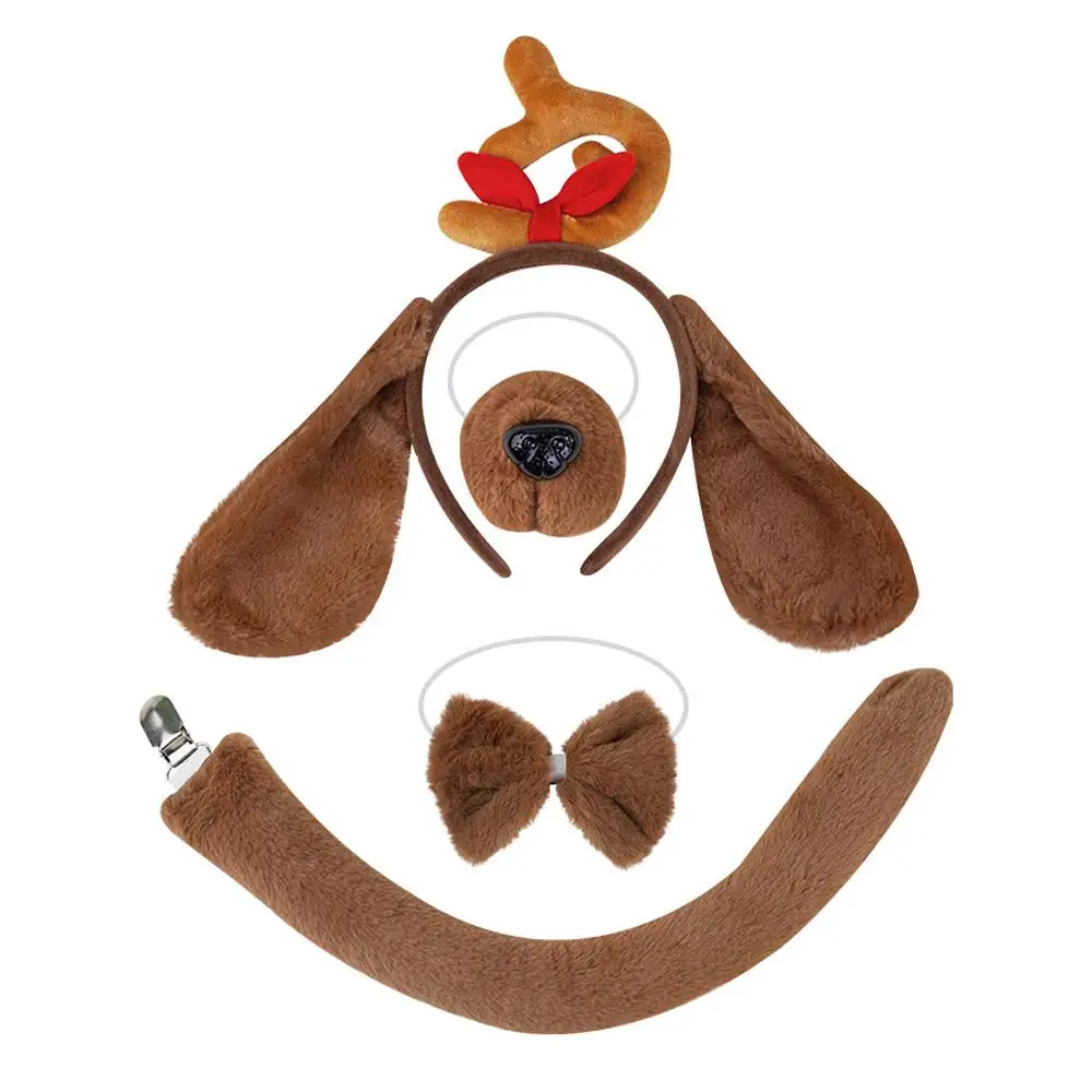 لطيف هالوين الحيوان آذان وذيل مجموعة عطلة حفلة تنكرية عقال ذيل الأنف ربطة القوس فيونكة خنزير زي الدعائم للأطفال والكبار