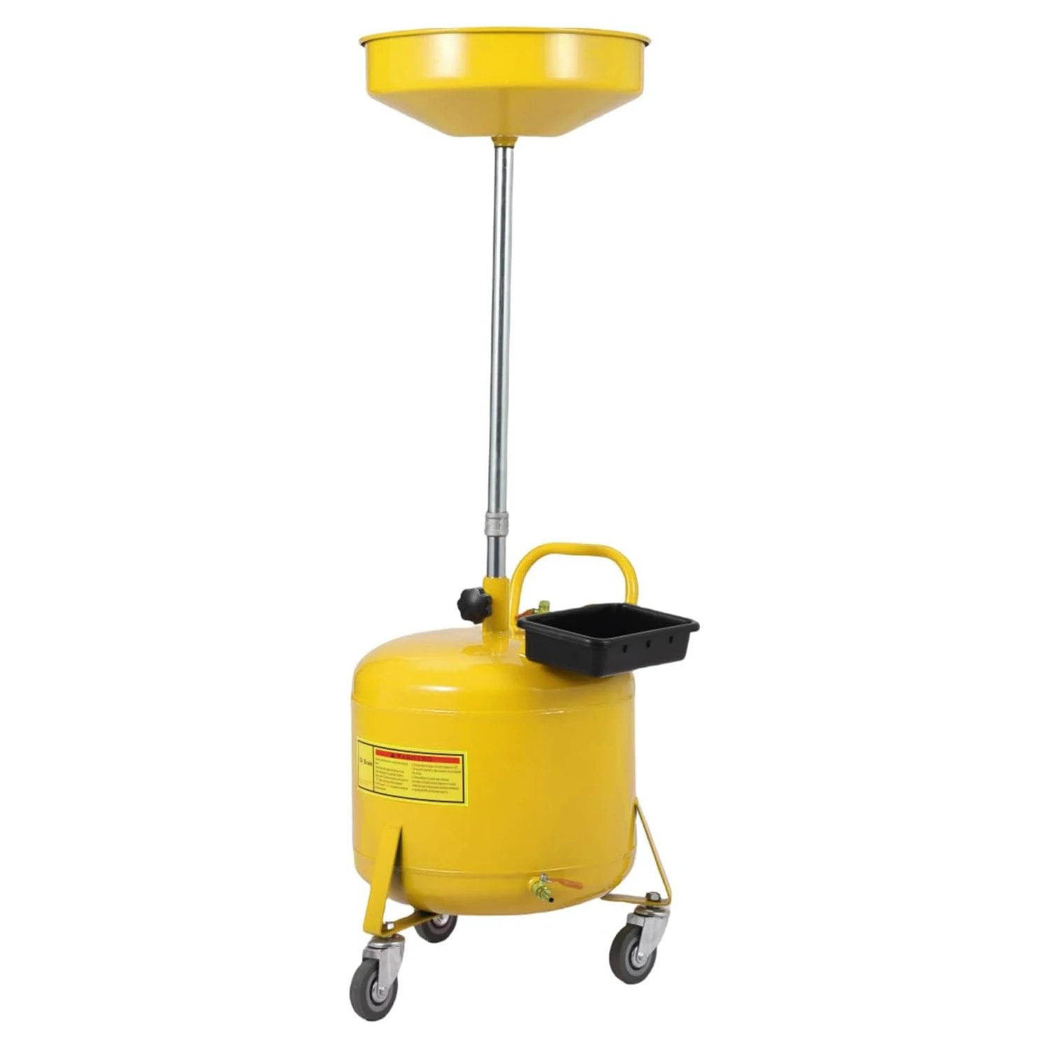

8 Gallon Waste Oil Drain Tank Portable Air Operated Drainer with 15" Funnel, Fluid Fuel Transfer Drainage, Adjustable Height 28''-62'', Oil Change Container for Garages