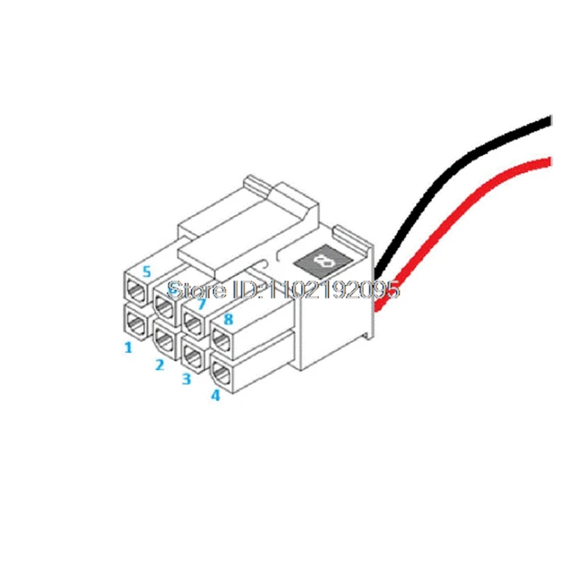 1 meters of 2 conductor Molex 43025-0800 3.0MM Wire RED on pin 4 wire black on pin 8 Custom wiring harness