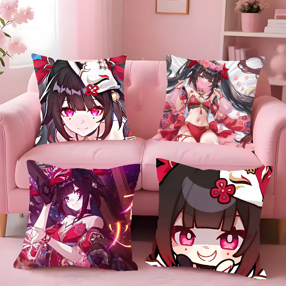 Honkai Star Rail Sparkle Pillow Case Square Double-Sided Printing Sofa Cushion Cover Pillowcase Bedroom Bedside