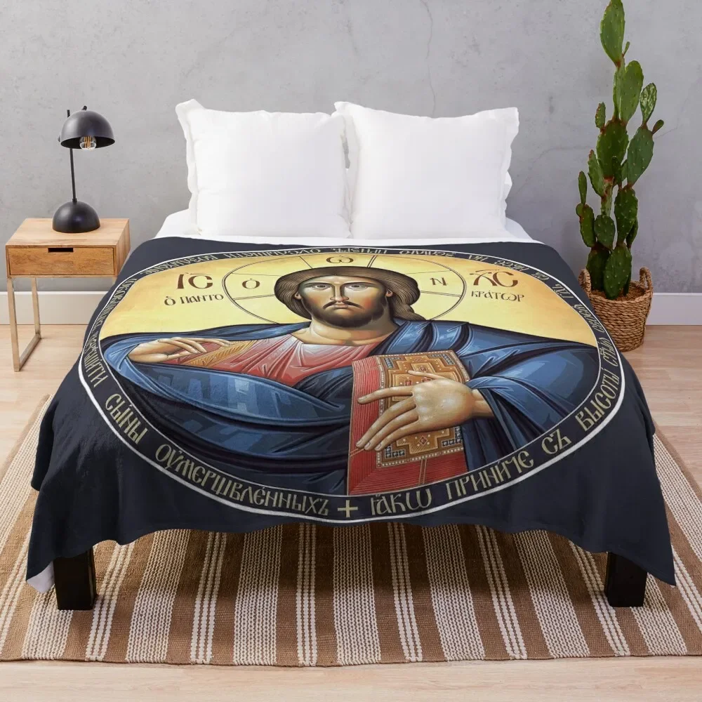 

Christ Pantocrator Orthodox Icon Throw Blanket Blankets For Baby for sofa Thermal Blankets