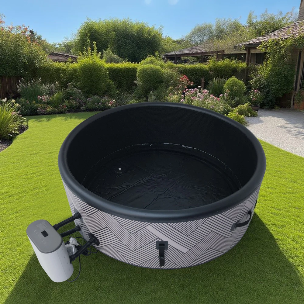 STLF تصميم محمول للاستخدام الداخلي والخارجي في الفناء الخلفي حوض استحمام قابل للنفخ PVC للأطفال موفر سبا قابل للنفخ مع سخان