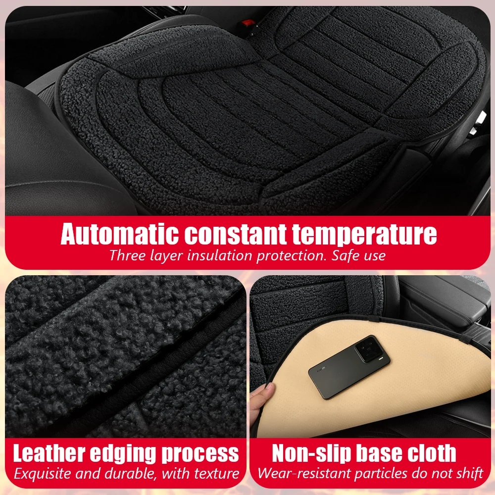 12V/24V Seat Heating Pad Universal Intelligent Constant-Temperature Quick Heating Up For 99% Of Vehicle Models Home Office Use