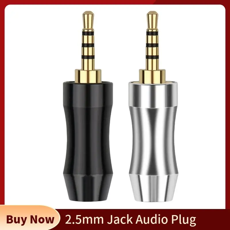 Audio Jacks 4 Pole 2.5mm Jack Connector 2.5 Earphone Plug Soldering HiFi Headset Earphones Cable Consumer Electronics