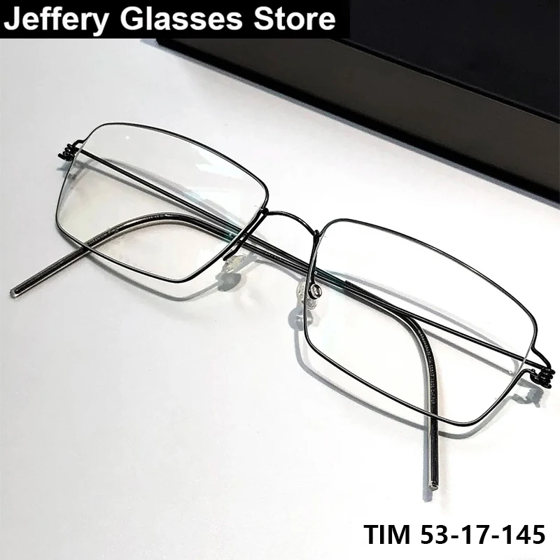 

Denmark Men Rectangle Glasses Frame Air Titanium Ultralight Narrow Square Eyeglasses Fashion Thin Rim Gold Wire Eyewear Gafas