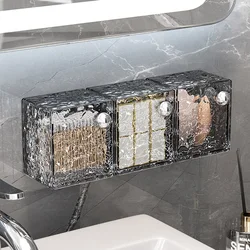 Cotton Pad Storage Box Bathroom Storage Box Under The Mirror Cotton Swab Storage Box with Lid Lipstick Jewelry Organizer Box