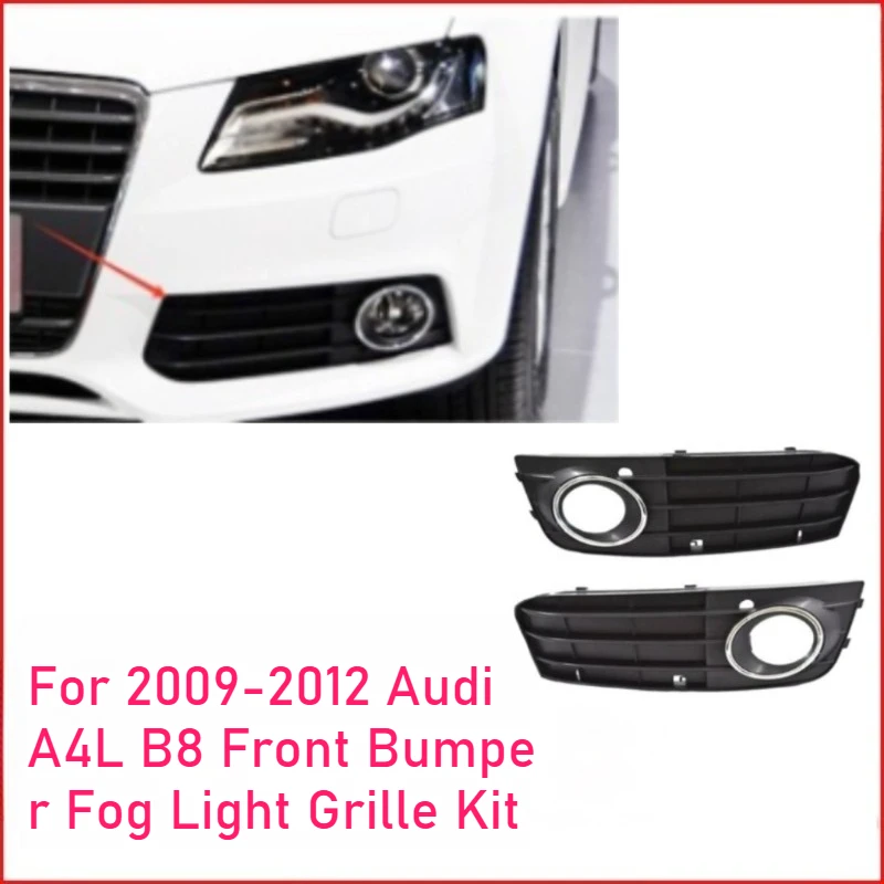 

[Качество OEM] Для 2009-2012 Audi A4L B8 Комплект решетки переднего бампера противотуманной фары, нижний + центра + воздушная сетка, комплект из 3 предметов, обновление из АБС-пластика с инструментами